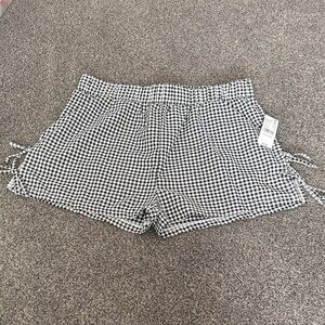 PacSun Women’s Gingham Tie Shorts Size Medium Black White NWT